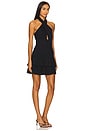 view 2 of 3 Evelina Halter Mini Dress With Scarf in Black