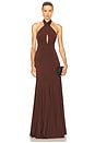 view 1 of 3 Evelina Halter Maxi Dress in Mocha
