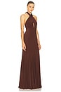 view 2 of 3 Evelina Halter Maxi Dress in Mocha