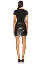view 3 of 3 Sydney Faux Leather A Line Dress With Pocket in Black