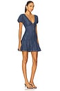 view 2 of 3 Fara Puff Sleeve Denim Mini Dress in Cambria Vintage