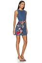 view 2 of 4 Cade Embroidered Sleeveless Denim Mini Shift Dress in Brooklyn Blue & Multi