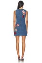 view 3 of 4 Cade Embroidered Sleeveless Denim Mini Shift Dress in Brooklyn Blue & Multi
