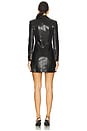 view 3 of 3 Michelle Fitted Vegan Leather Blazer Dress in Black