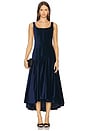 view 1 of 3 Diana Sleeveless Structured Midi Dress in Dark Midnight Blue