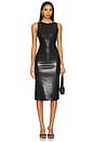 view 2 of 4 Wynell Vegan Leather Midi Dress in Black