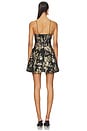 view 3 of 4 Daniela Bow Structured Mini Dress in Black & Gold