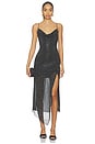 view 1 of 4 Harmony Embell Midi Dress With Slit in Black