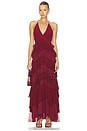 view 4 of 4 Liana Ruffle Maxi Dress in Oxblood