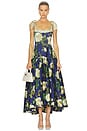 view 1 of 3 Rosalee Tie Strap Bustier Midi Dress in Twilight Eden