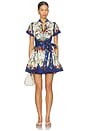 view 1 of 3 Lucy Mini Shirt Dress With Tie Belt in Gilded Rose