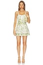 view 1 of 3 Meredith Sweetheart Drop Ruffle Flare Mini Dress in Fresh Air Butter