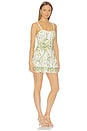 view 2 of 3 Meredith Sweetheart Drop Ruffle Flare Mini Dress in Fresh Air Butter