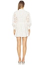 view 3 of 4 Lucy Embroidered Longsleeve Mini Shirt Dress With Tie Belt in Off White