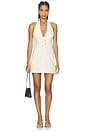 view 1 of 3 Solana Buckle Denim Halter Mini Dress in Off White