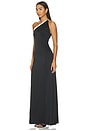 view 3 of 5 Gwendolyn Asymmetrical Cutout Midi Dress With Hardware Detail in Black & White