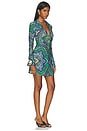 view 2 of 3 Freya Fitted Nipped Waist Button Down Mini Dress in Bon Voyage Deep Emerald