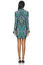 view 4 of 3 Freya Fitted Nipped Waist Button Down Mini Dress in Bon Voyage Deep Emerald