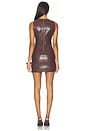 view 4 of 3 ROBE MINI IMITATION CUIR LENA  in Dark Chocolate