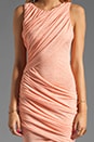 view 5 of 5 Drape Goddess Dress in Orange/White in Orange & White