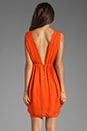 view 4 of 5 Cynthia Draped Tulip Skirt Dress in Sunset Orange