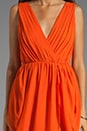 view 5 of 5 Cynthia Draped Tulip Skirt Dress in Sunset Orange