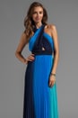 view 1 of 6 Jaelyn Cross Top Flare Dress in Blue Ombre
