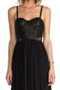 view 5 of 6 Elis Leather Structured Bodice Dress in Black