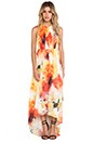 view 1 of 4 Ryan High Neck Leather T-Back Maxi Dress in Sunset Blur