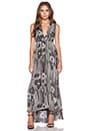 view 1 of 3 Lexa V Neck Ruched Maxi Dress in Abstract Woodgrain