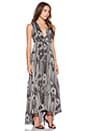 view 2 of 3 Lexa V Neck Ruched Maxi Dress in Abstract Woodgrain