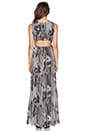 view 3 of 3 Lexa V Neck Ruched Maxi Dress in Abstract Woodgrain