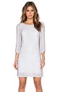 view 1 of 4 Mira Embellished Shift Dress in White & Pale Silver