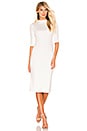 view 1 of 3 Delora Fitted Mock Neck Dress in Off White