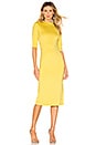 view 1 of 3 Delora Fitted Mock Neck Dress in Canary