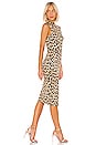 view 2 of 3 Delora Sleeveless Fitted Mock Neck Dress in Textured Leopard