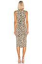 view 3 of 3 Delora Sleeveless Fitted Mock Neck Dress in Textured Leopard