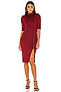 view 1 of 3 Inka Mock Neck Zip Midi Dress in Bordeaux