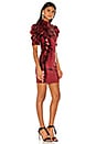 view 2 of 4 Brenna Sequin Fitted Puff Sleeve Dress in Bordeaux