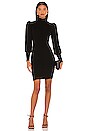 view 1 of 3 Caleb Mock Neck Puff Sleeve Mini Dress in Black