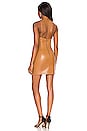 view 3 of 3 Nelle Vegan Leather Fitted Mini Dress in Camel