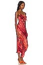 view 2 of 3 Harmony Asymmetrical Midi Dress in Vintage Summer Bright Coral