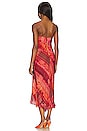 view 3 of 3 Harmony Asymmetrical Midi Dress in Vintage Summer Bright Coral
