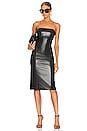view 1 of 3 Fifi Faux Leather Midi Dress in Black
