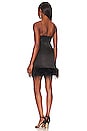 view 3 of 4 Necole Feather Hem Mini Dress in Black