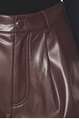 view 6 of 6 Conry Veganleather Pleated Short in Dark Chocolate