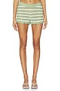 view 1 of 6 Bobbi Pointelle Pull On Short in Sage & Soft White
