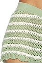 view 6 of 6 Bobbi Pointelle Pull On Short in Sage & Soft White