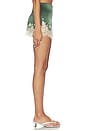 view 3 of 6 Elissa Cutaway Lace Short in Dark Fern