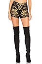 view 1 of 4 Marisa Back Zip Shorts in Black & Gold